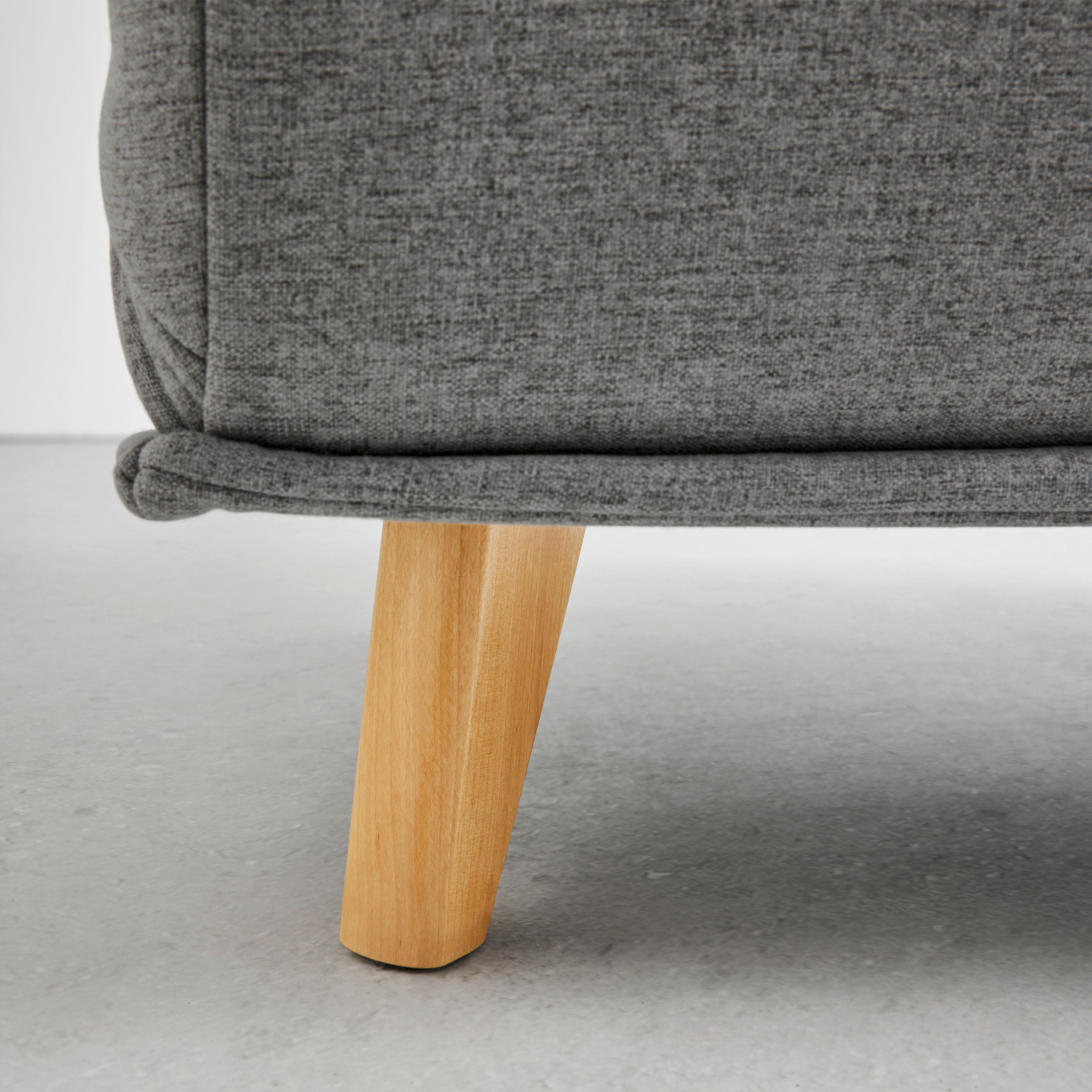 BÄDDFÅTÖLJ LAYLA - mörkgrå/naturfärgad, Modern, trä/textil (104/92/84cm) - Bessagi Home