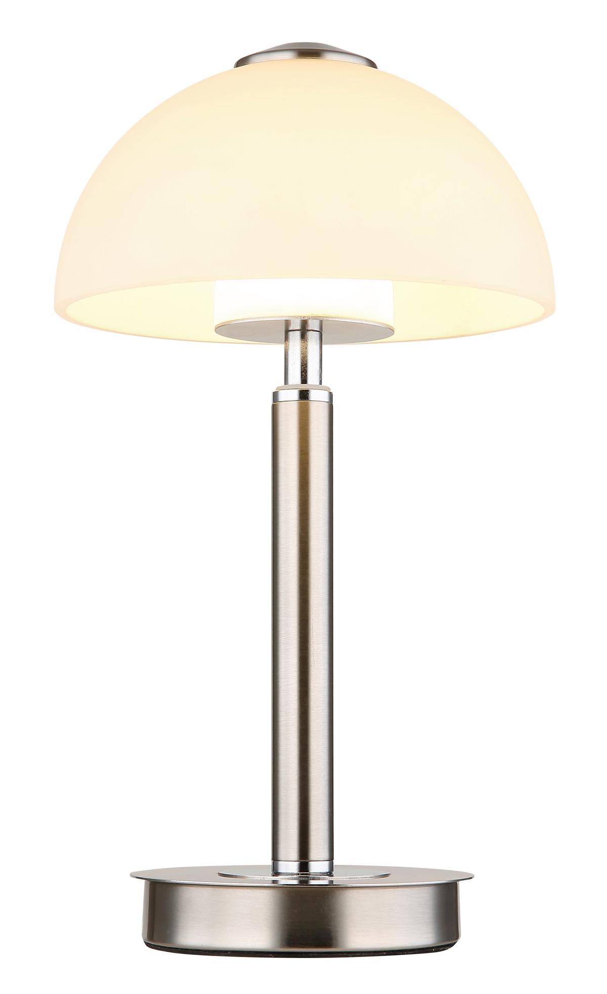 LED-TISCHLEUCHTE 21953N ULDIN - Chromfarben/Weiss, Basics, Glas/Kunststoff (25/45cm) - Globo