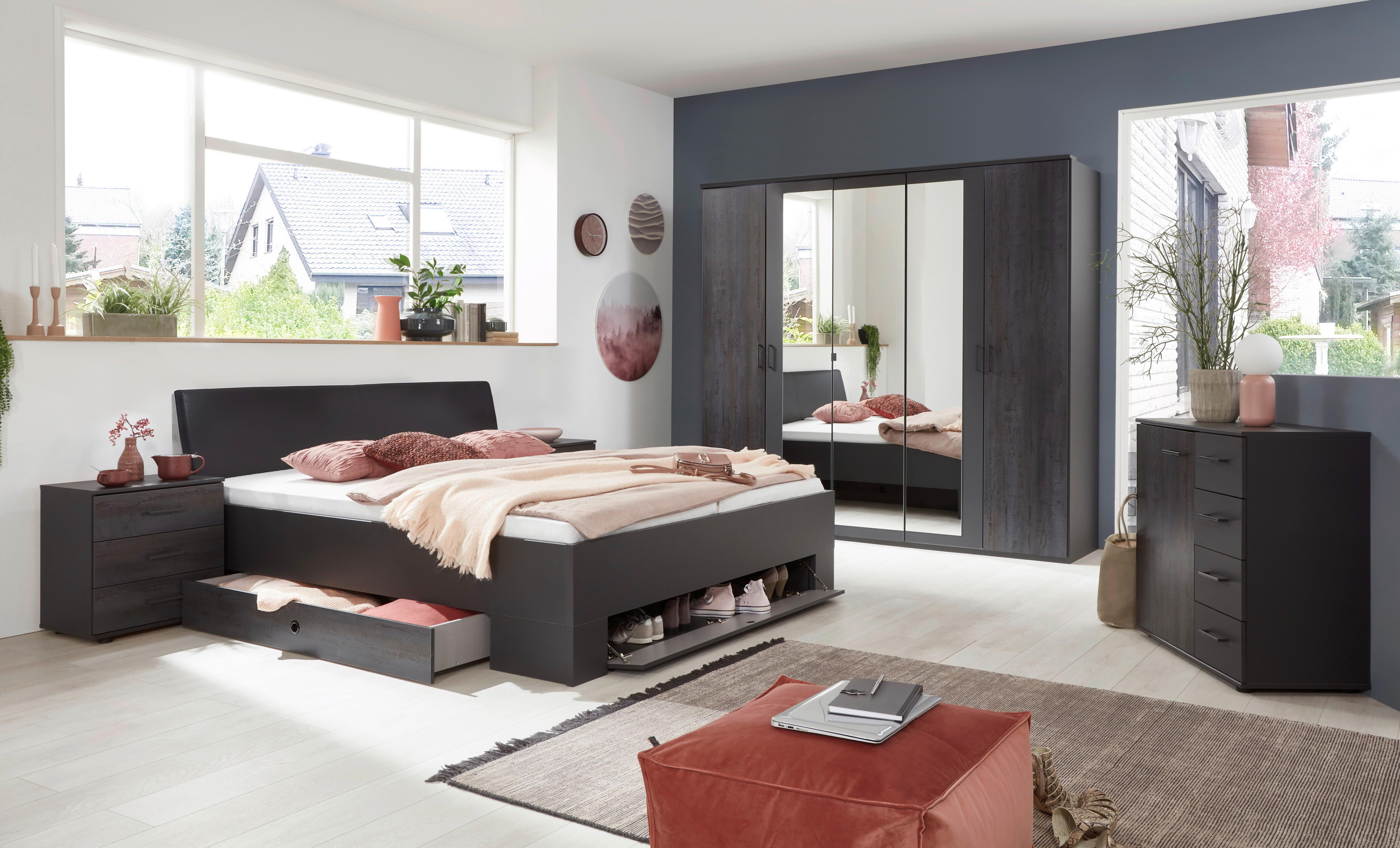 Ormar S Klasičnim Vratima Kopenhagen - boje grafita/srebrne boje, Basics, drvni materijal (225/208/58cm) - Modern Living