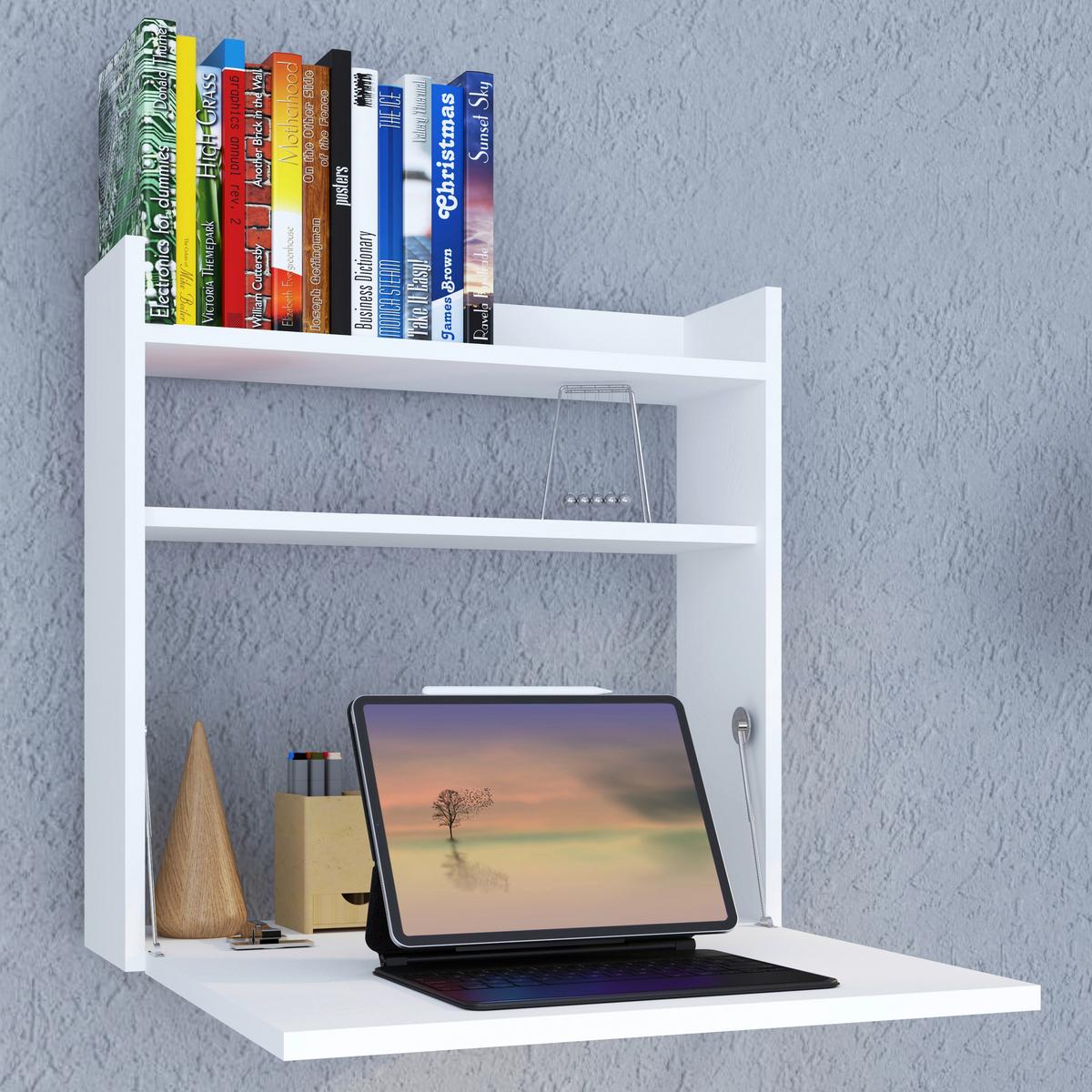 Pisalna Miza Dralis, Bela, 60x20 - bela, Basics, leseni material (60/20/60cm) - MID.YOU