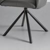 STOL MED ARMSTÖD VINCENT - grå/svart, Modern, metall/läder (58/87/63cm) - Premium Living