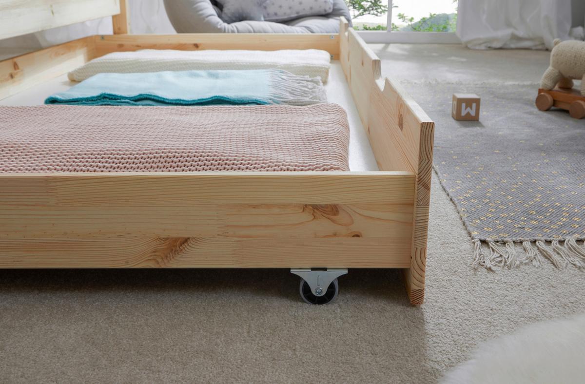 Hausbett Kay ca. 80x160 cm Kiefer Natur - Naturfarben, MODERN, Holz/Textil (80/160cm) - MID.YOU