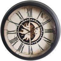 Wanduhr Sonne Mond in Schwarz/Kupferfarben - Modern, Glas/Holzwerkstoff (58/9cm) - Mömax