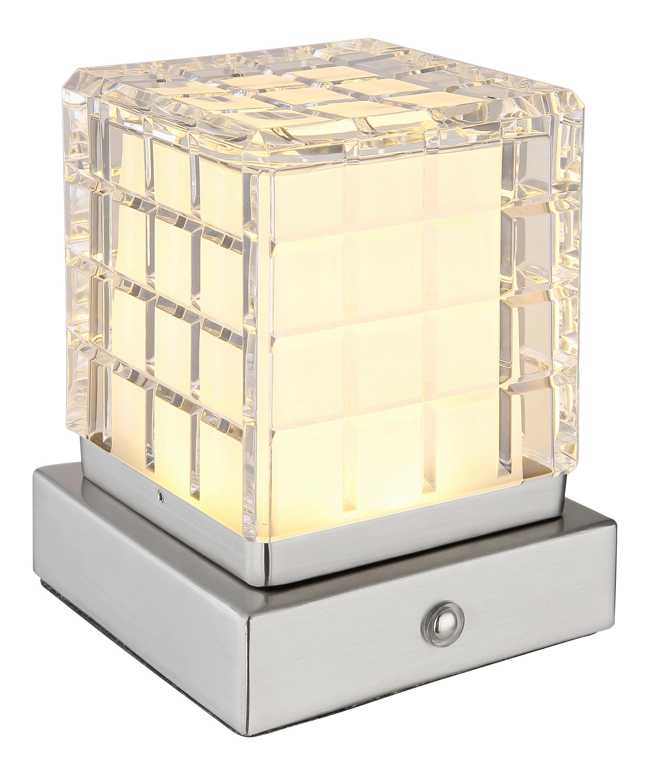 Stolna Punjiva Svjetiljka 21009w - bijela/boje nikla, Trend, metal/plastika (10/10/10cm) - Globo