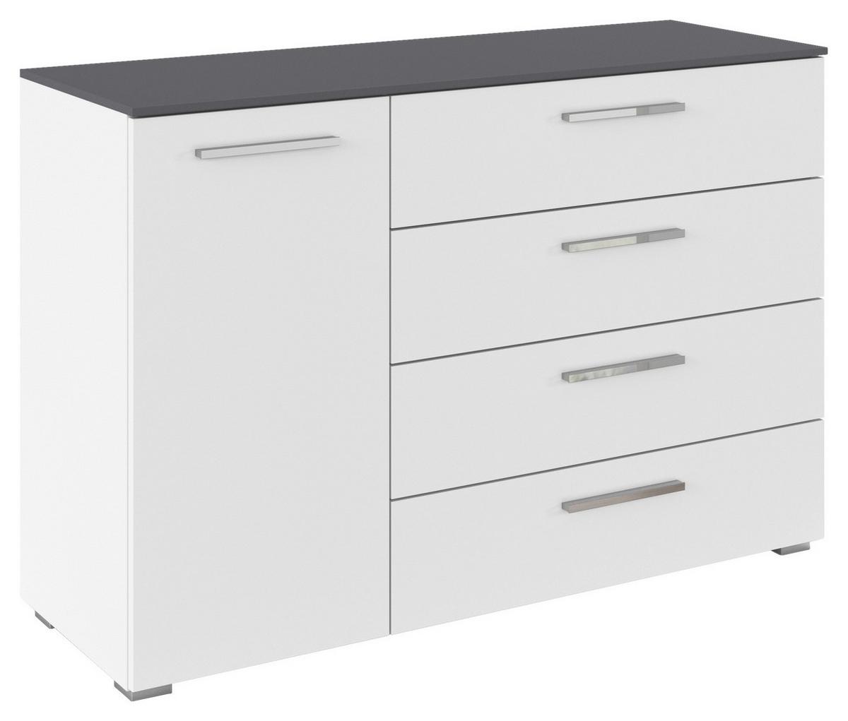 Kommode Caspio Weiß - Chromfarben/Weiß, KONVENTIONELL, Holzwerkstoff/Kunststoff (120/81/42cm) - Premium Living