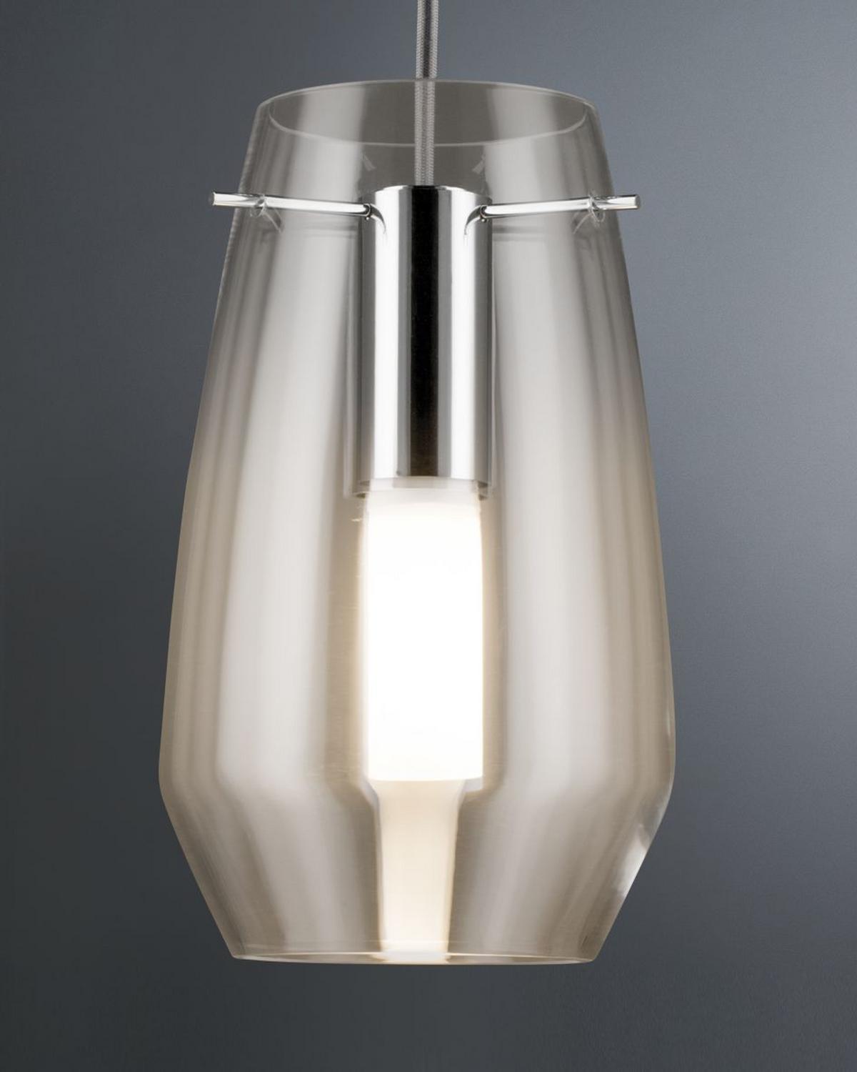 Schienensystem-Leuchtenschirm Vento aus Glas - Klar, Design, Glas (28cm) - Paulmann