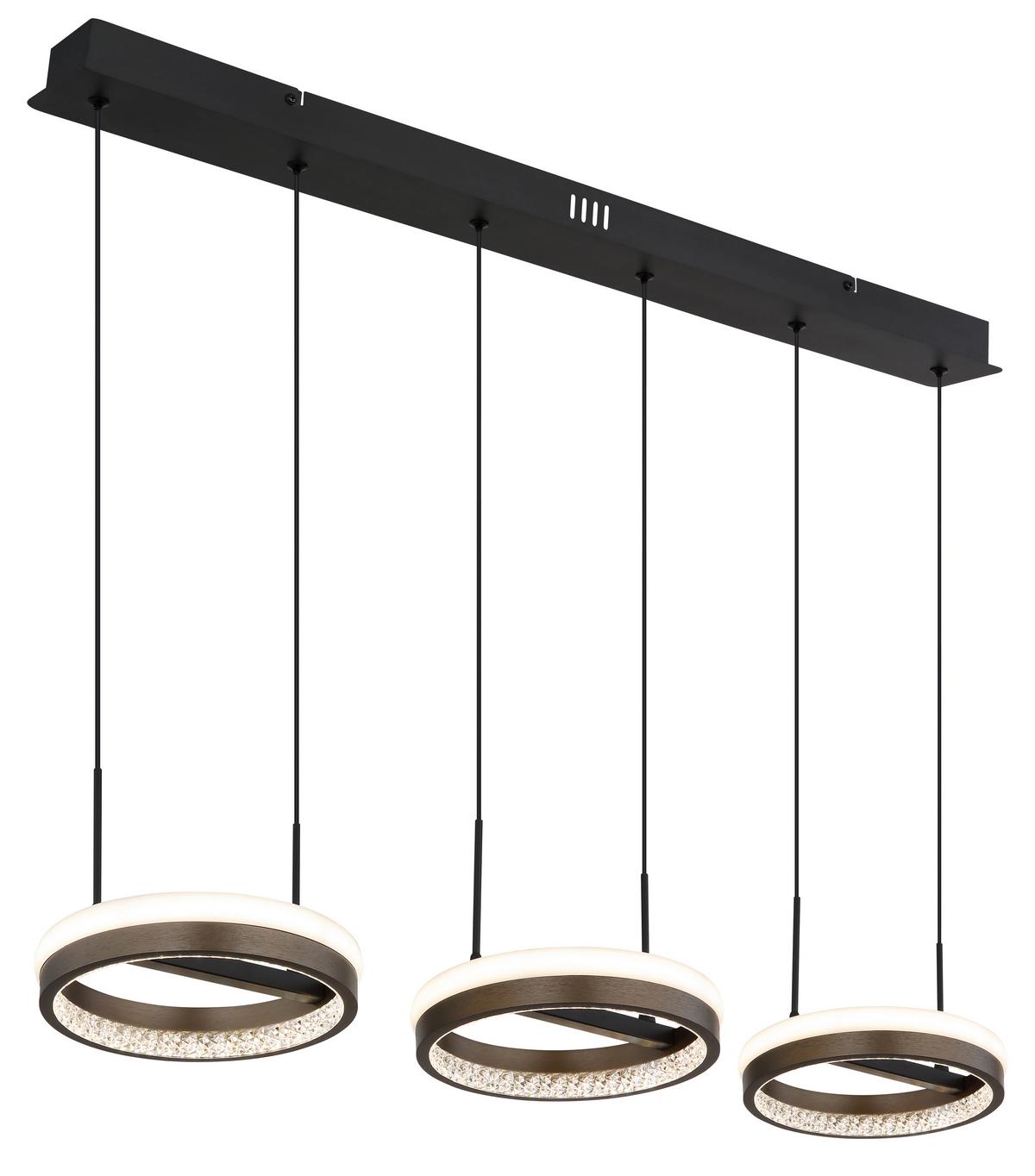 Led Viseća Svjetiljka Della - bijela/tamno siva, Design, metal/plastika (82/20,6/150cm) - Globo