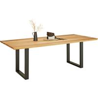 Esstisch in Schwarz/Eichefarben - Eichefarben/Schwarz, Modern, Holz/Metall (160/90/77cm) - Premium Living