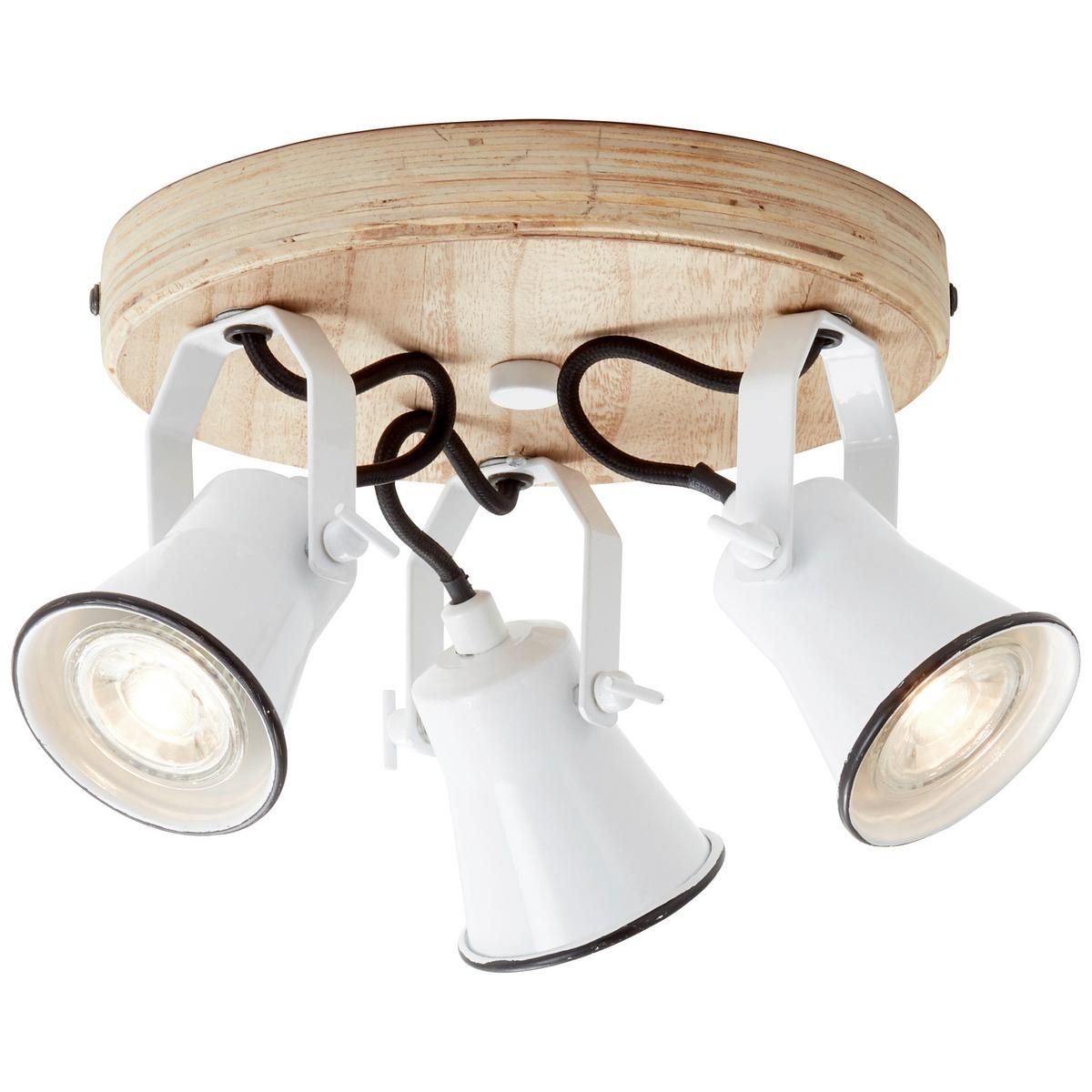 Deckenleuchte Seed in Weiß max. 5 Watt - Weiß, Natur, Holz/Metall (28/13cm) - Brilliant