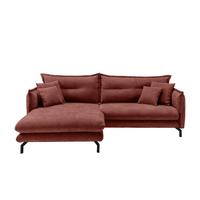 ECKSOFA LAVA - Koralle/Schwarz, Design, Textil/Metall (180/255cm) - Livetastic