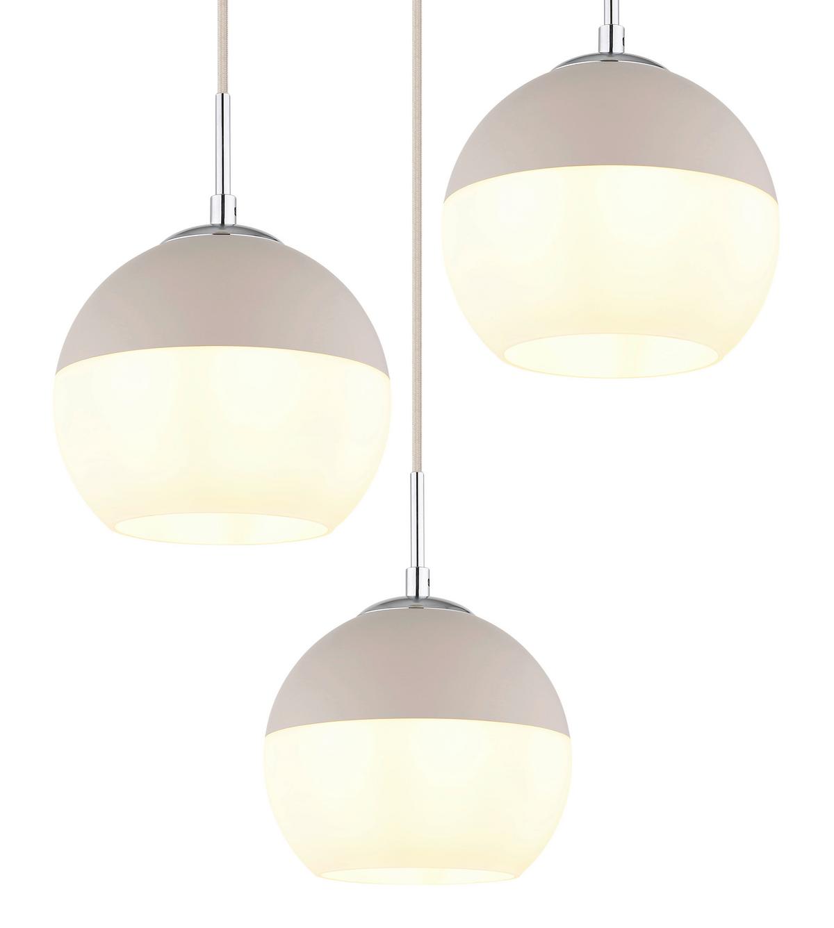 LAMPA WISZĄCA AGATHA - opal/kolor piaskowy, Trend, metal/szkło (42,5/120cm) - Collett's Monde