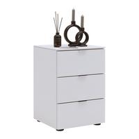 Nachtkästchen Sonate in Grau - Chromfarben/Schwarz, Glas/Holzwerkstoff (40/58/40cm) - Premium Living