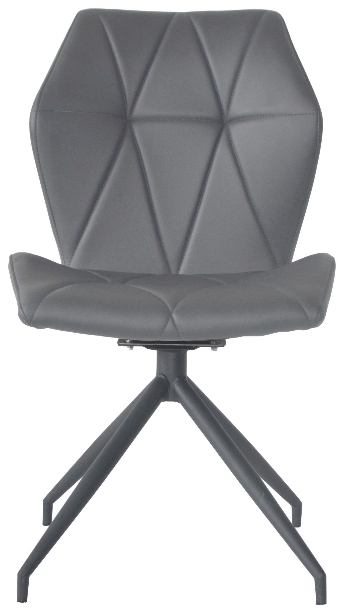 Stuhl-Set IMKE Grau, 360° drehbar - Schwarz/Grau, KONVENTIONELL, Textil/Metall (52/90,5/62cm) - MID.YOU