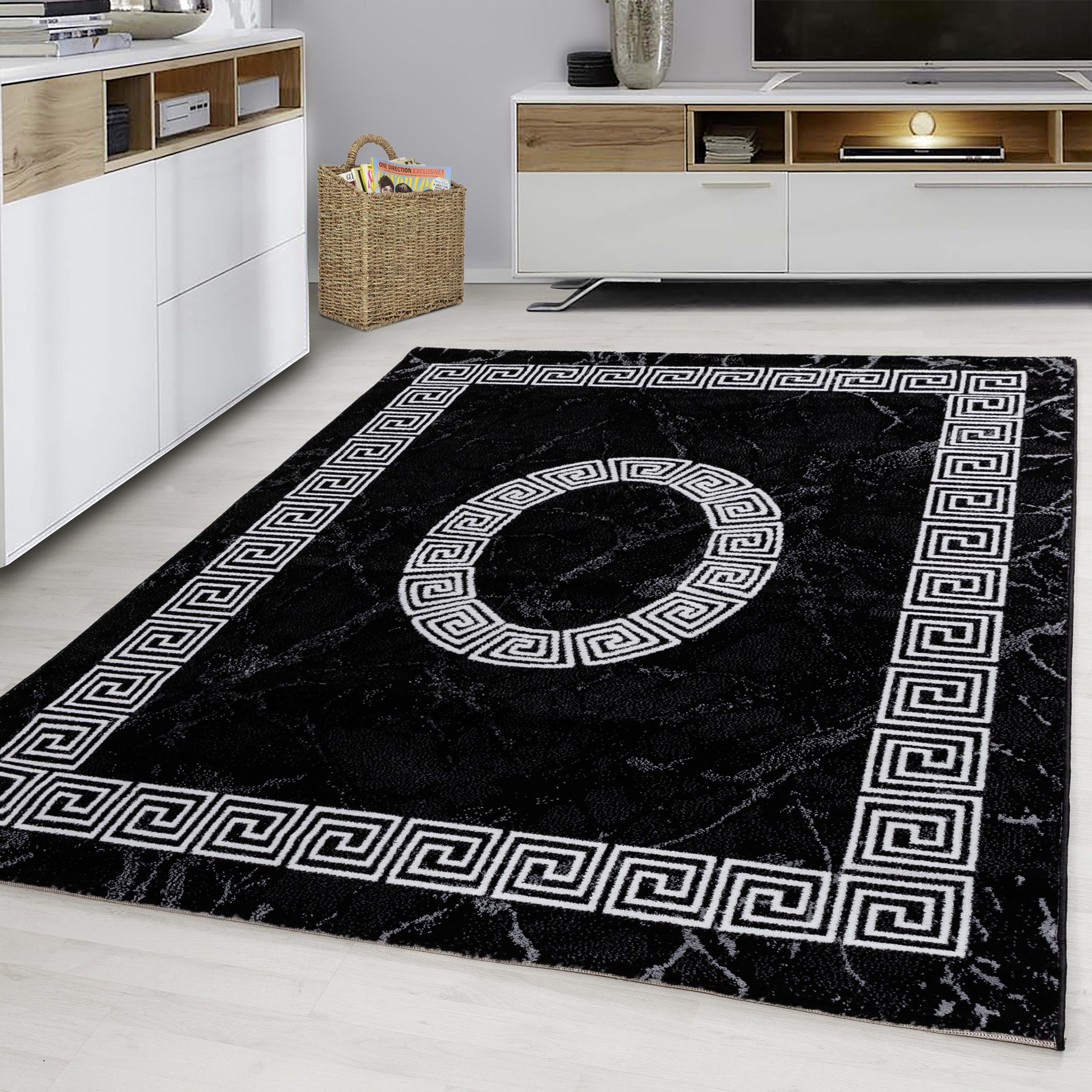 Webteppich Plus Schwarz/Weiß ca. 80x150cm - Schwarz/Weiß, Design, Textil (80/150cm)