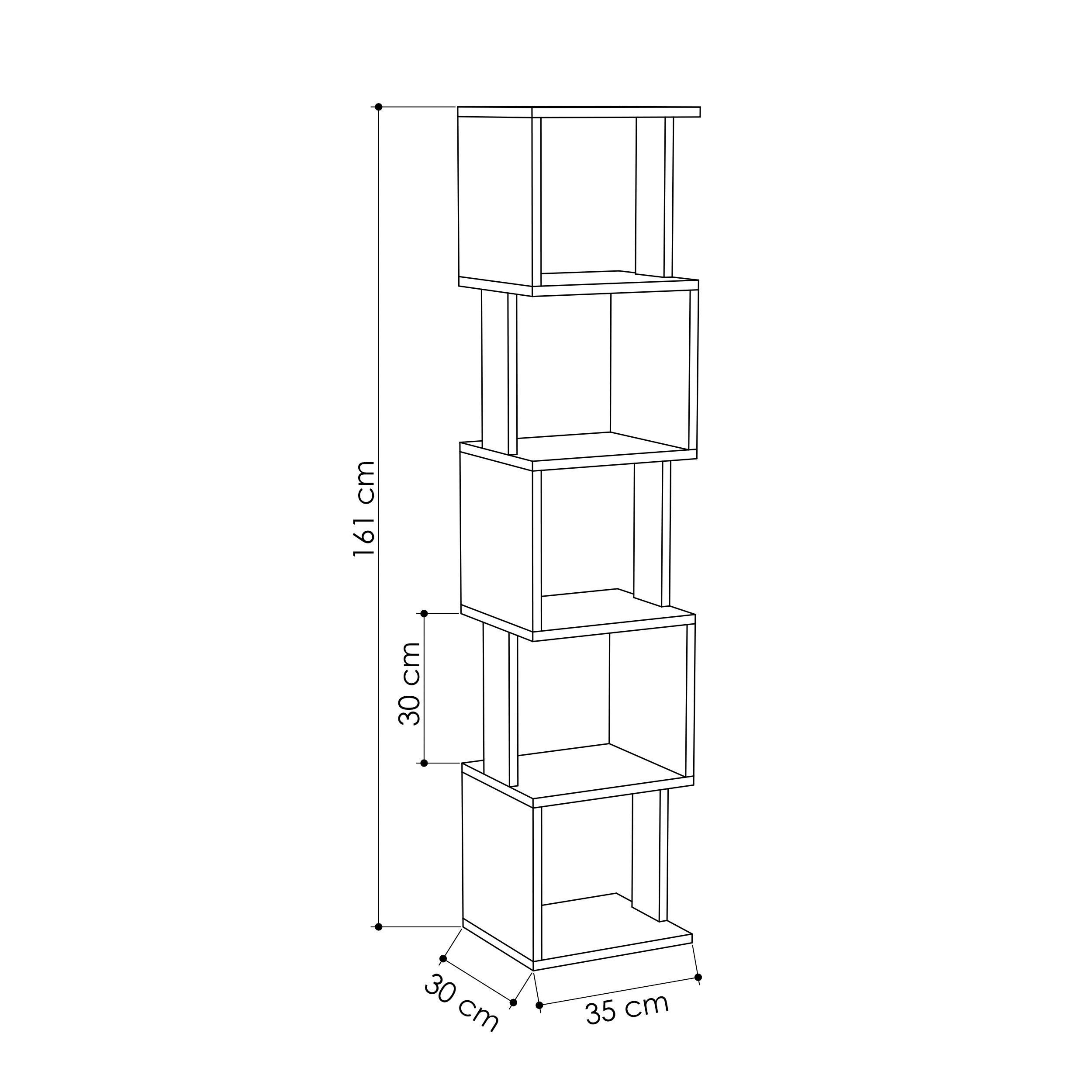 Bücherregal Piri ca. 35x161x30 cm Beige - Beige, Design, Holzwerkstoff (35/161/30cm) - Livetastic