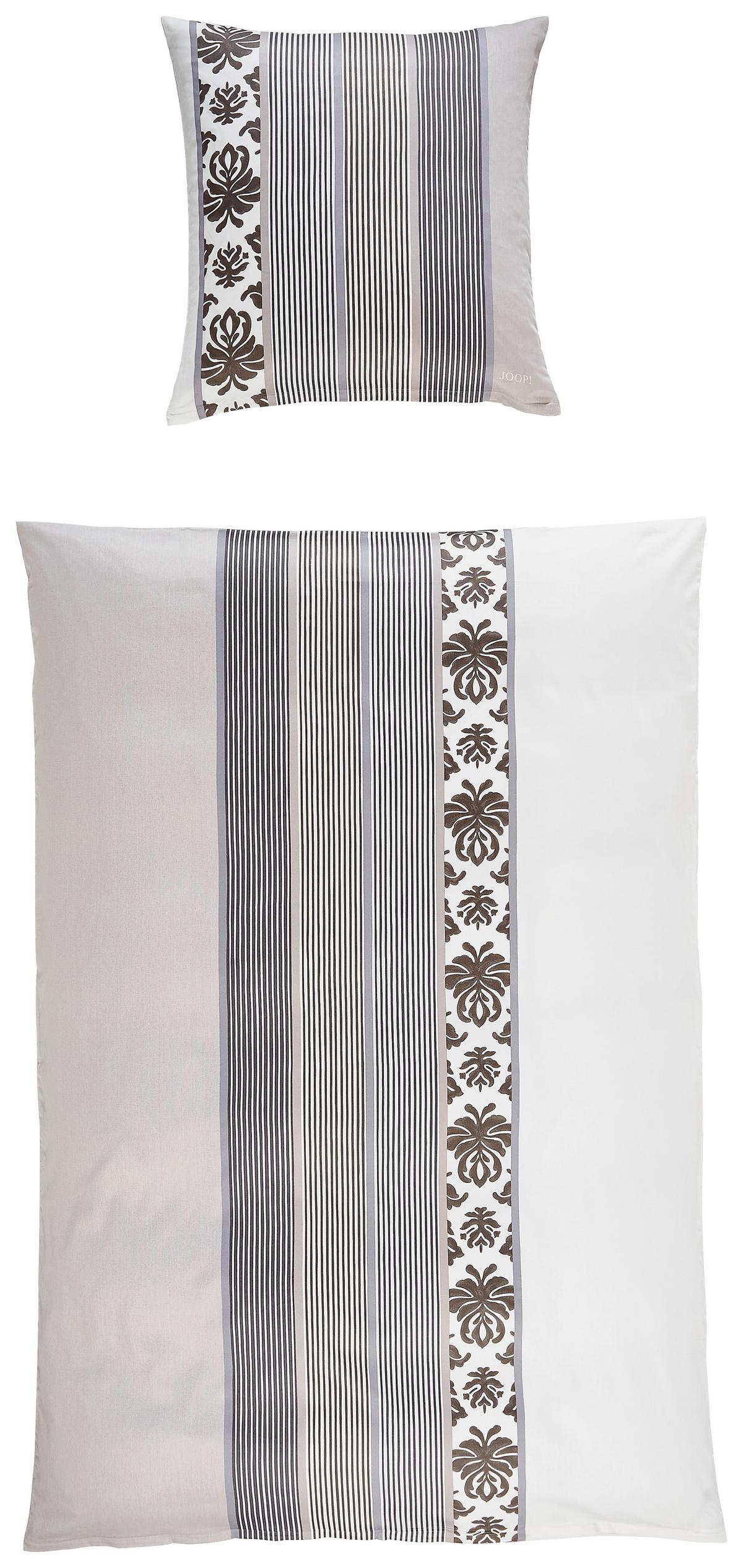 POŚCIEL JOOP! ORNAMENT STRIPES - beżowy/kolor grafitowy, Trend, tkanina (155/220cm) - Joop!