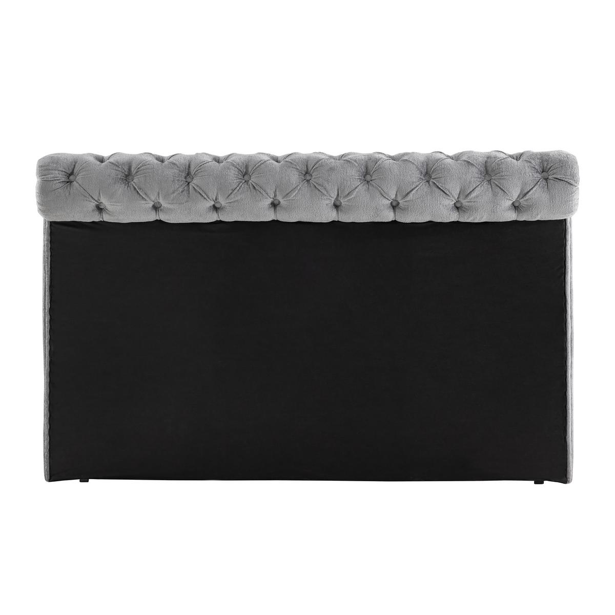 Boxspringbett Queen in Grau ca. 160x200cm - Chromfarben/Goldfarben, KONVENTIONELL, Textil (160/200cm) - Premium Living