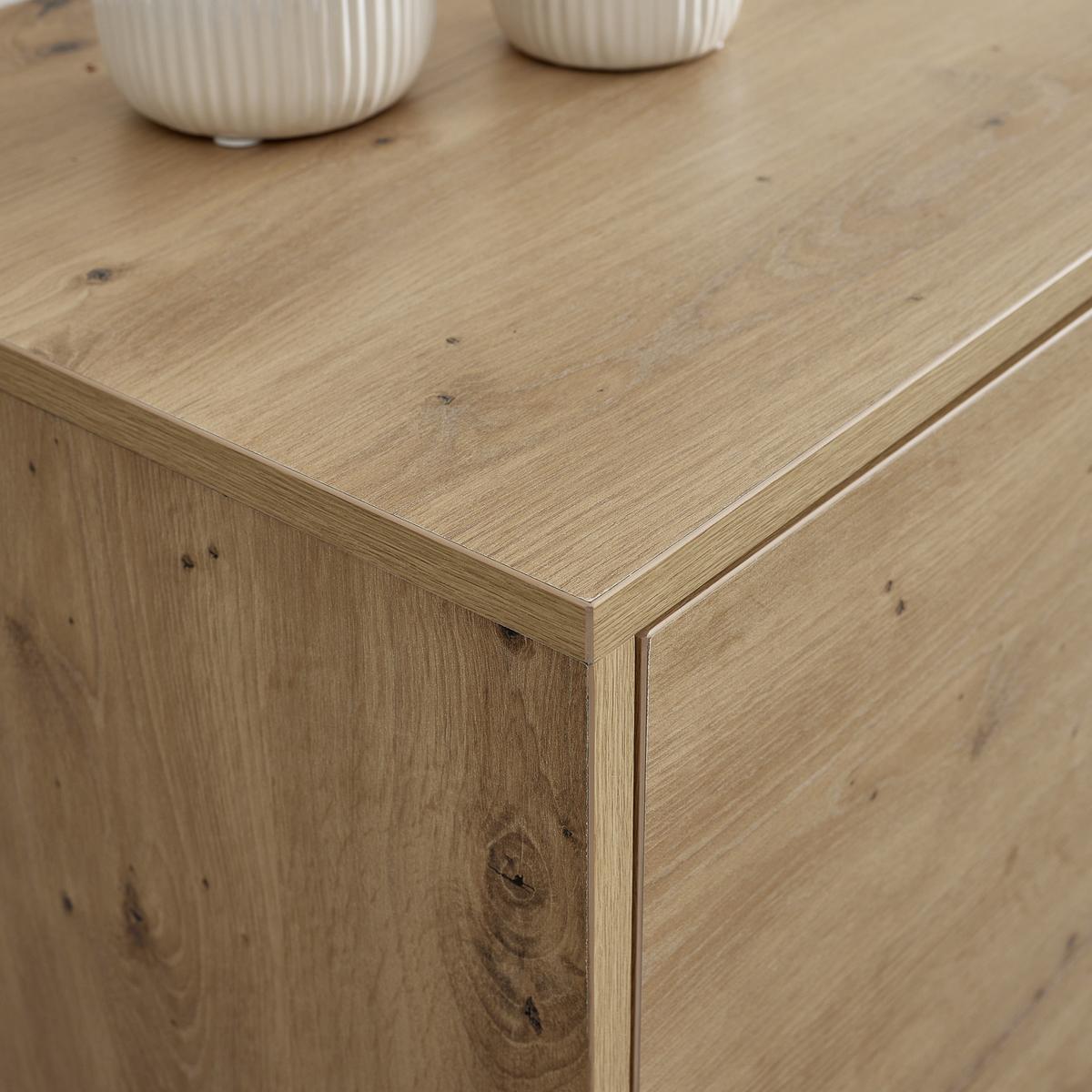 Sideboard Fosca Eichenfarben/Schwarz MDF - Eichefarben/Schwarz, MODERN, Metall (100/76/40cm) - Bessagi Home