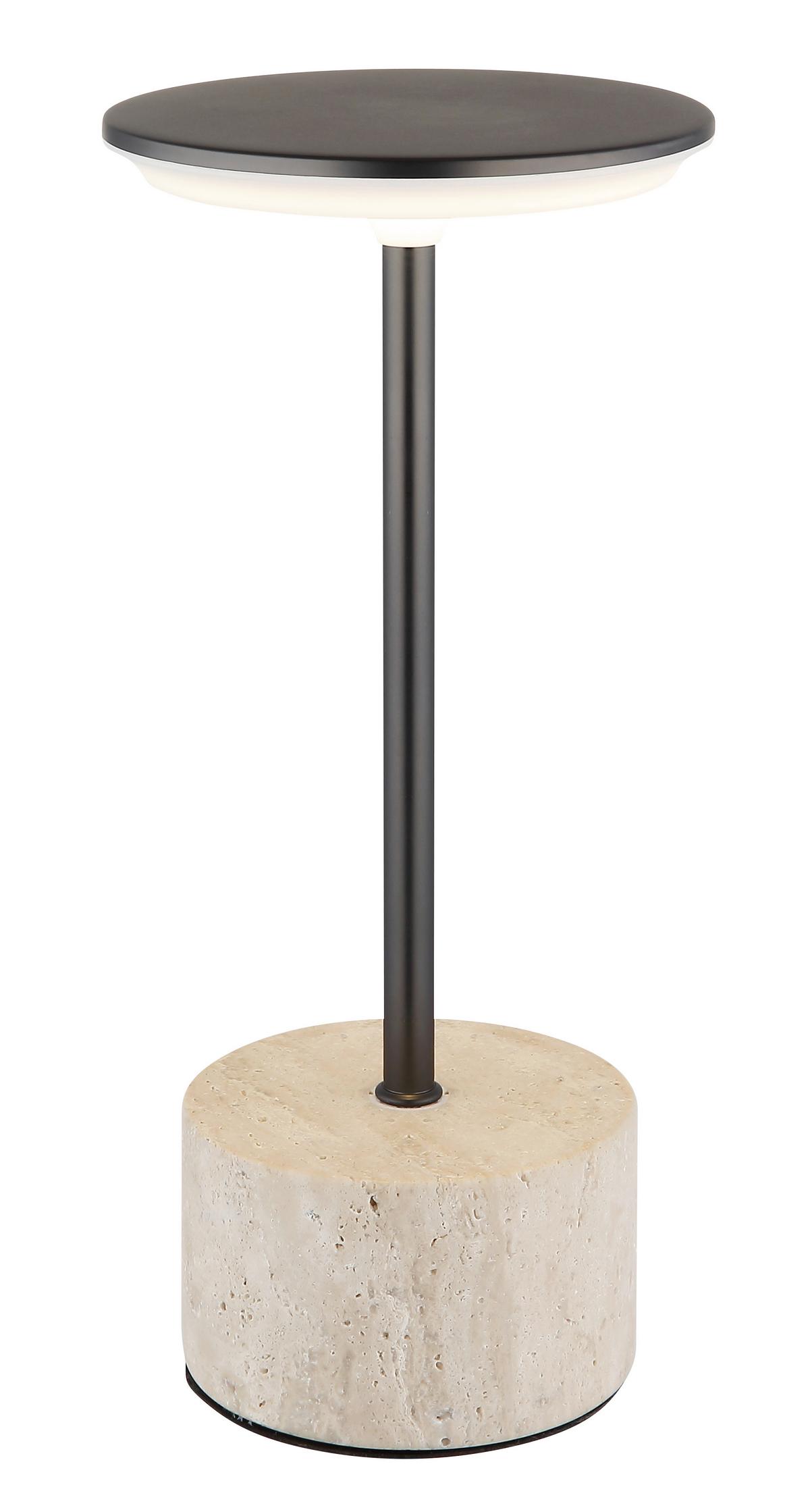 Stolna Punjiva Svjetiljka Laurena - bijela/siva, Design, kamen/metal (12/27.6cm) - Globo