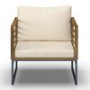 LOUNGEGRUPP SILAS - akaciefärgad/cremefärgad, Modern, metall/trä (130/85/80cm) - Bessagi Garden
