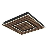 Led Mennyezeti Lámpa 67345d1 Woody - sötétbarna/fekete, Natur, műanyag/faalapú anyag (45/45/6cm) - Globo