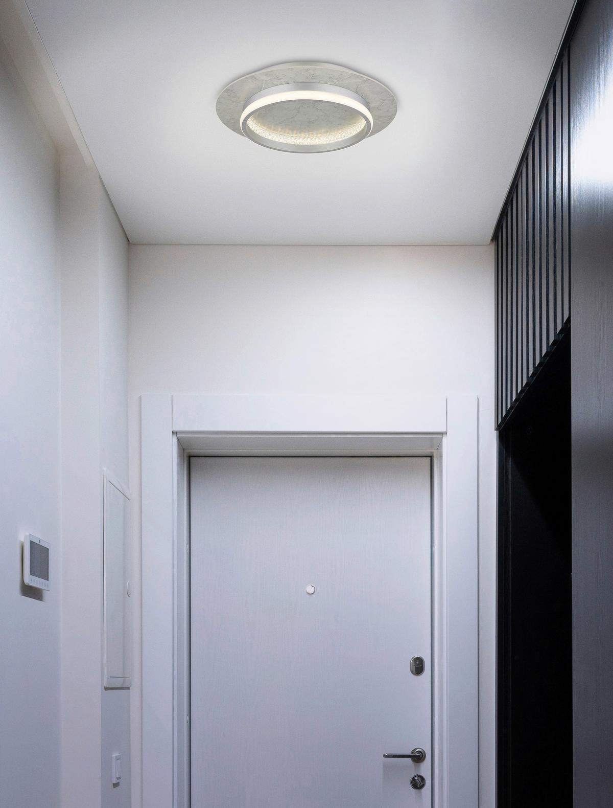 Led Mennyezeti Lámpa 62000102 Mary - opál/ezüstszínű, Design, műanyag/faalapú anyag (40/8,2cm)