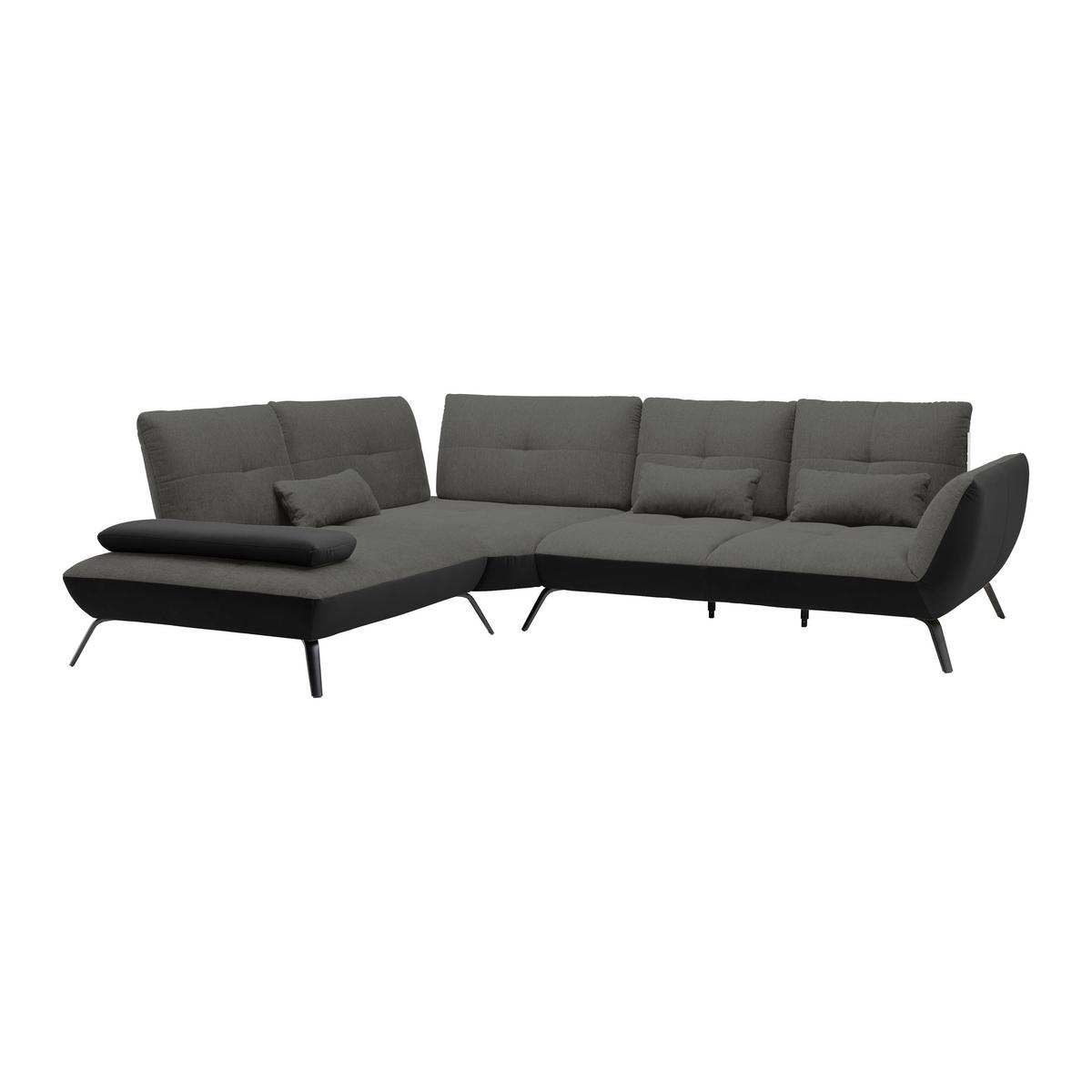 Wohnlandschaft Trendy Anthrazit/Schwarz - Anthrazit/Schwarz, MODERN, Holzwerkstoff/Textil (250/93/310cm) - Premium Living