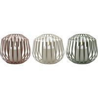 LED-Windlicht Silvie diverse Farben - Salbeigrün/Beige, MODERN, Kunststoff/Metall (20/17cm) - Mömax