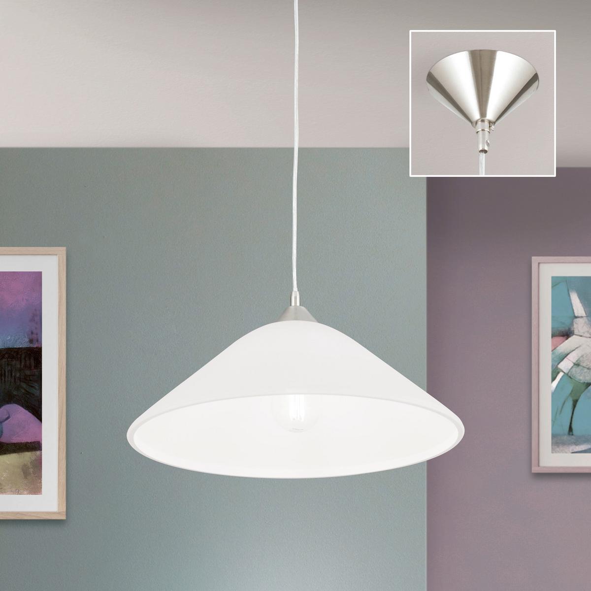 LAMPA WISZĄCA HL 6-1525/1 SATIN GRADO - kolor srebrny, Konventionell, metal/szkło (40/123cm)