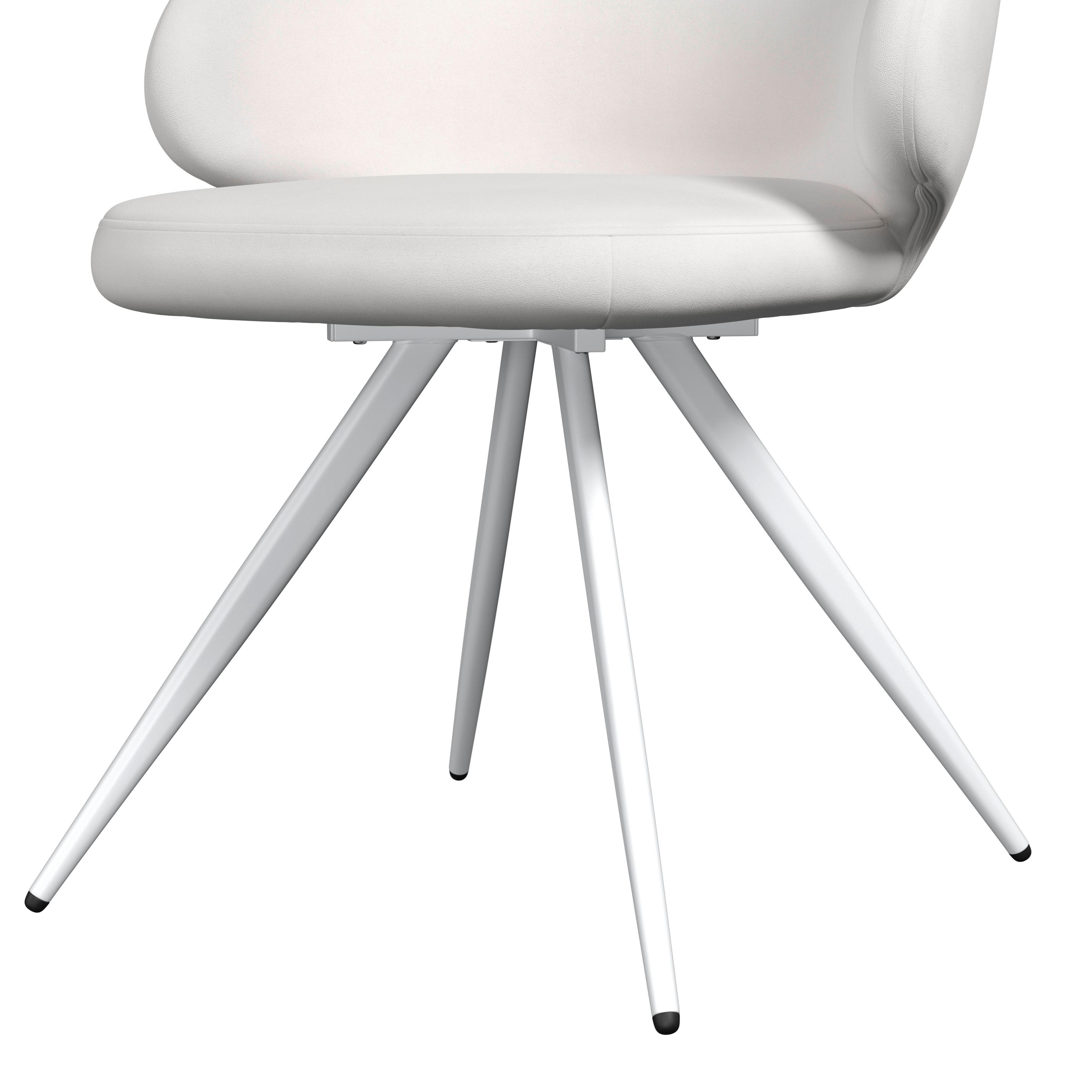 STOL MED ARMSTÖD ADELE - vit/cremefärgad, Modern, metall/textil (61/82,5/52cm) - Bessagi Home