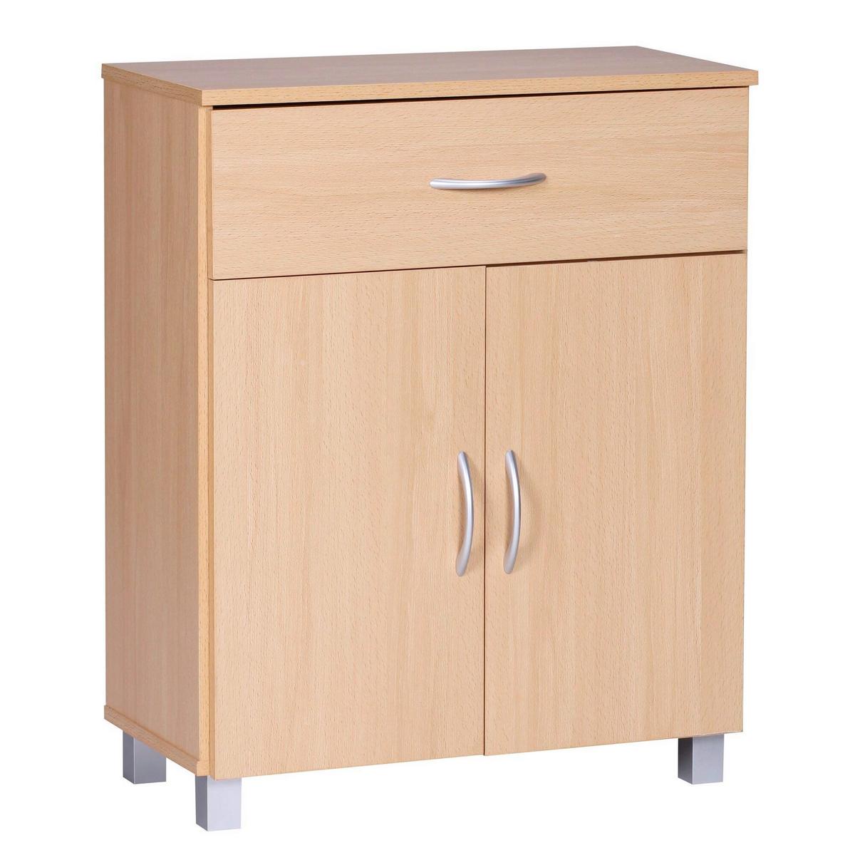 SCHUHSCHRANK SCHUHSCHRANK BUCHE OPTIK - Buchefarben/Grau, Design, Holzwerkstoff/Kunststoff (60/75/30cm) - MID.YOU