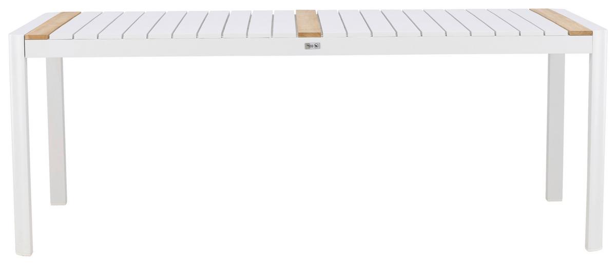 GARTENTISCH TOGO - Weiß, KONVENTIONELL, Holz/Metall (100/75/200cm) - Gardenson