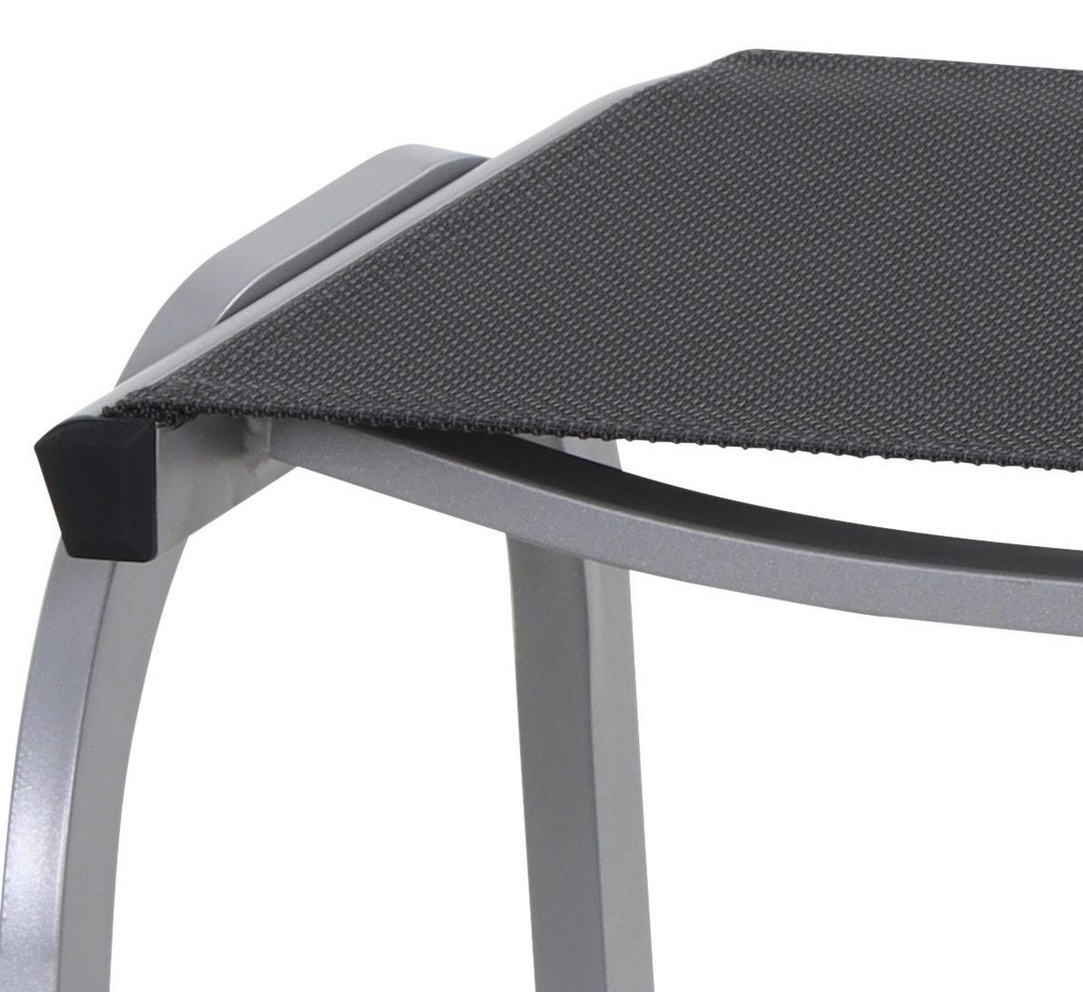 Gartenhocker Tesoro Metall Grau/Silberfarben stapelbar - Anthrazit/Silberfarben, KONVENTIONELL, Textil/Metall (51/44/52cm) - Siena Garden