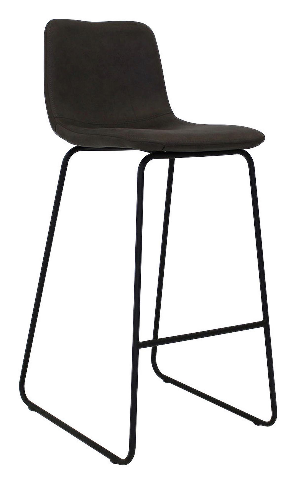 Barhocker-Set Byron Lederoptik ca. 48x102 cm 2er-Set Schwarz - Anthrazit/Schwarz, LIFESTYLE, Kunststoff/Metall (48/102/54cm) - MID.YOU