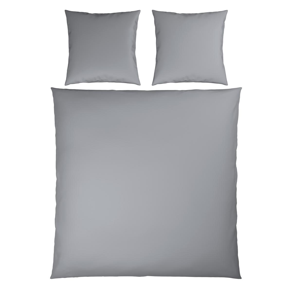 Bettwäsche Xenia Uni XXL Silberfarben ca. 200x200cm - Silberfarben, MODERN, Textil (200/200cm) - Premium Living