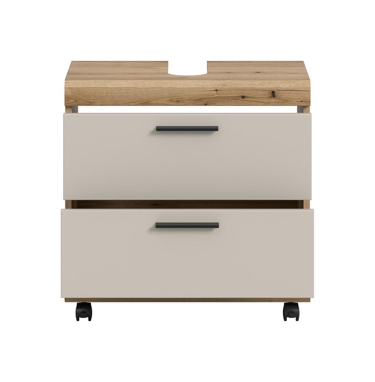 Waschbeckenunterschrank Scout Eichefarben/Kaschmir - Kaschmir/Eichefarben, Trend, Holzwerkstoff/Kunststoff (60/60/34cm) - MID.YOU