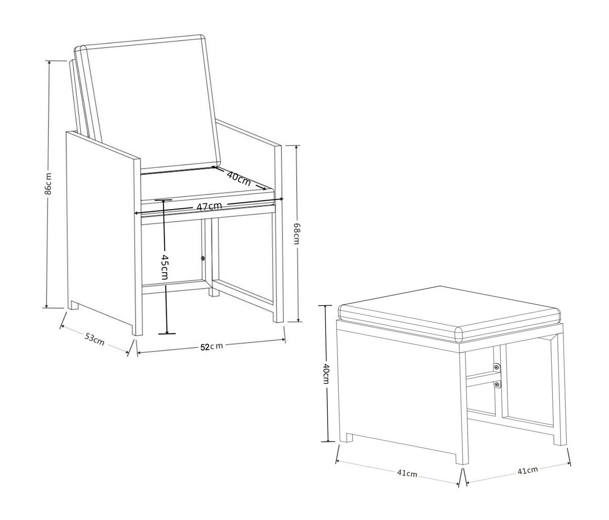 GARTENTISCHGRUPPE RALOSO - Creme/Braun, Modern, Glas/Kunststoff - Gardenson