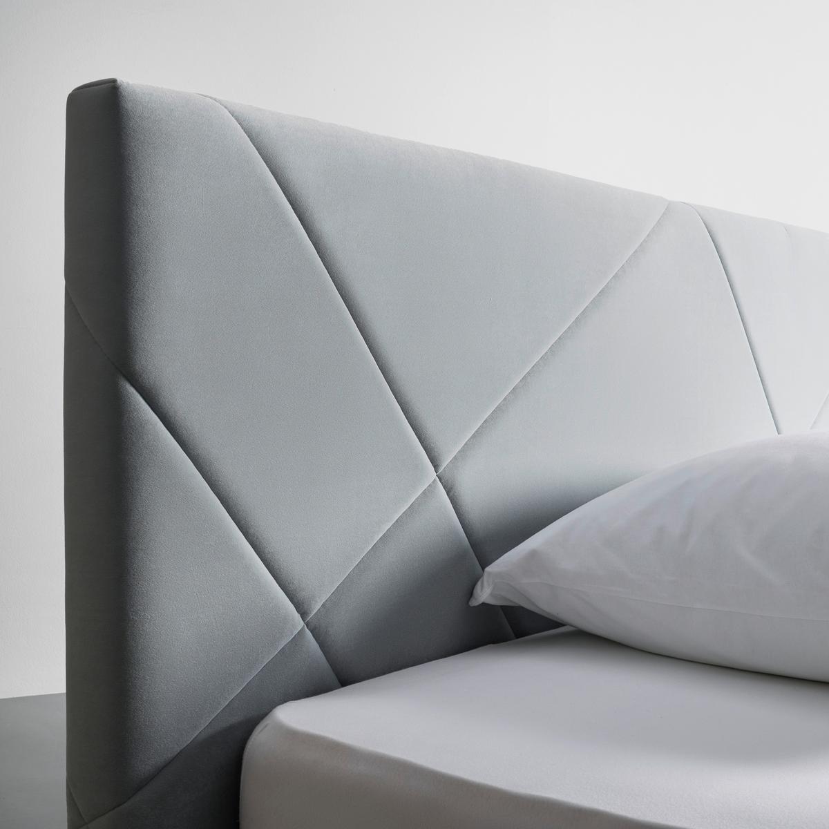 Polsterbett Elena ca. 180x200 cm Grau - Schwarz/Naturfarben, MODERN, Holz/Textil (180/200cm) - Bessagi Home