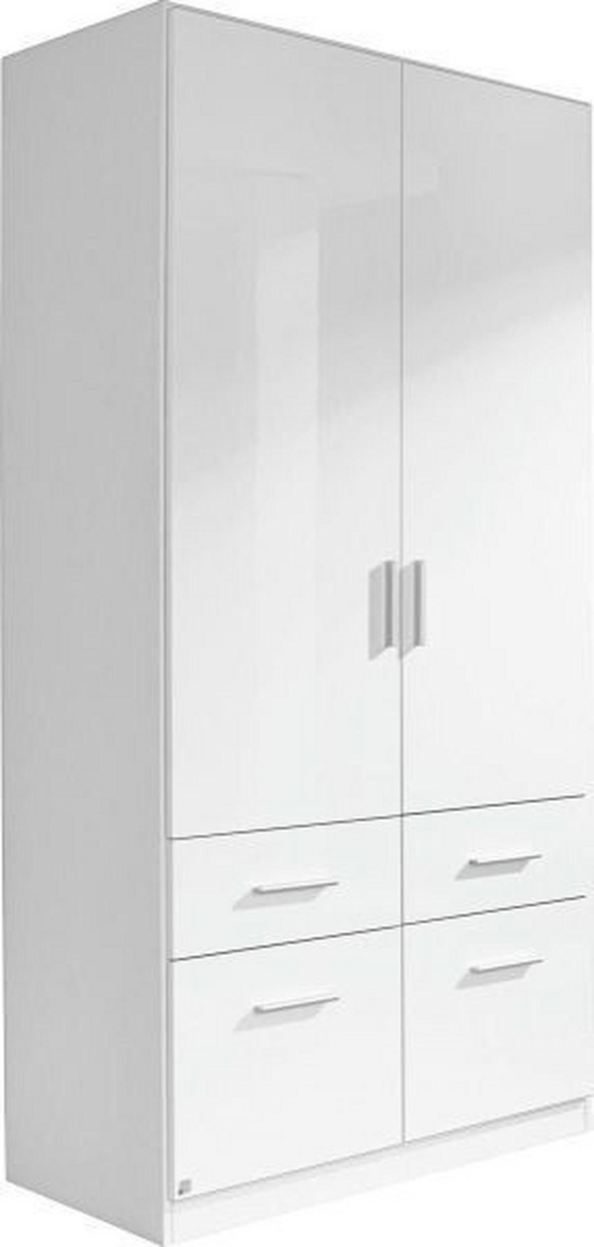 Ormar Za Odjeću Celle - bijela/bijela visoki sjaj, Moderno, drvo/plastika (91/197/54cm) - Modern Living
