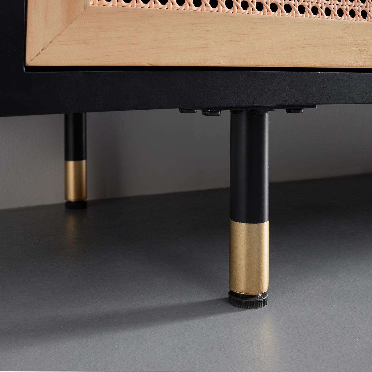 Komoda Massimo, Barva Bora, Črna - zlate barve/barve bora, Moderno, kovina/les (160/44/55cm) - Bessagi Home