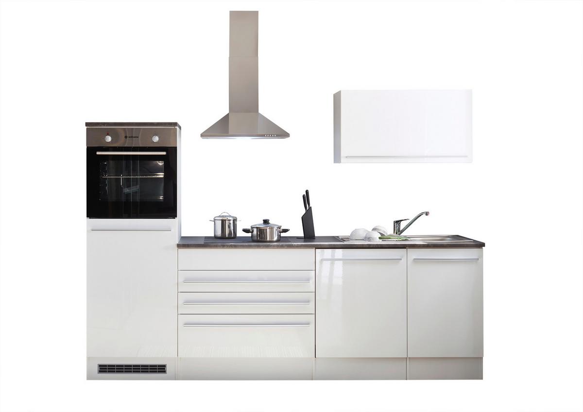 Bucătărie fără electrocasnice JAZZ - alb/gri închis, Modern, material pe bază de lemn (260/200/60cm) - Modern Living