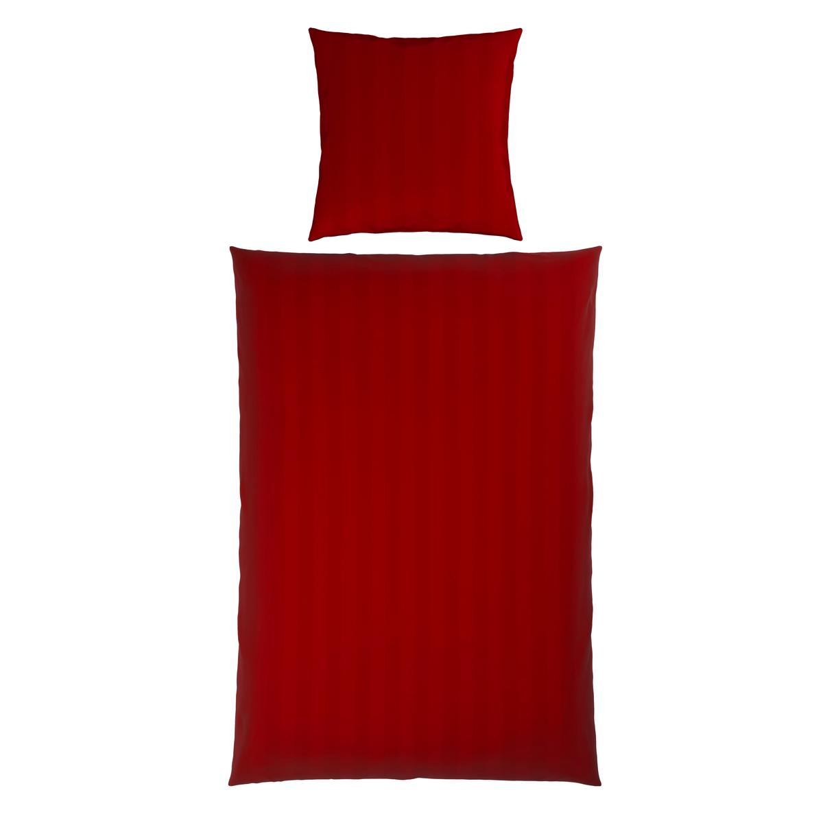 Bettwäsche Xenia Streif XL Rot ca. 155x220cm - Rot, MODERN, Textil (155/220cm) - Premium Living
