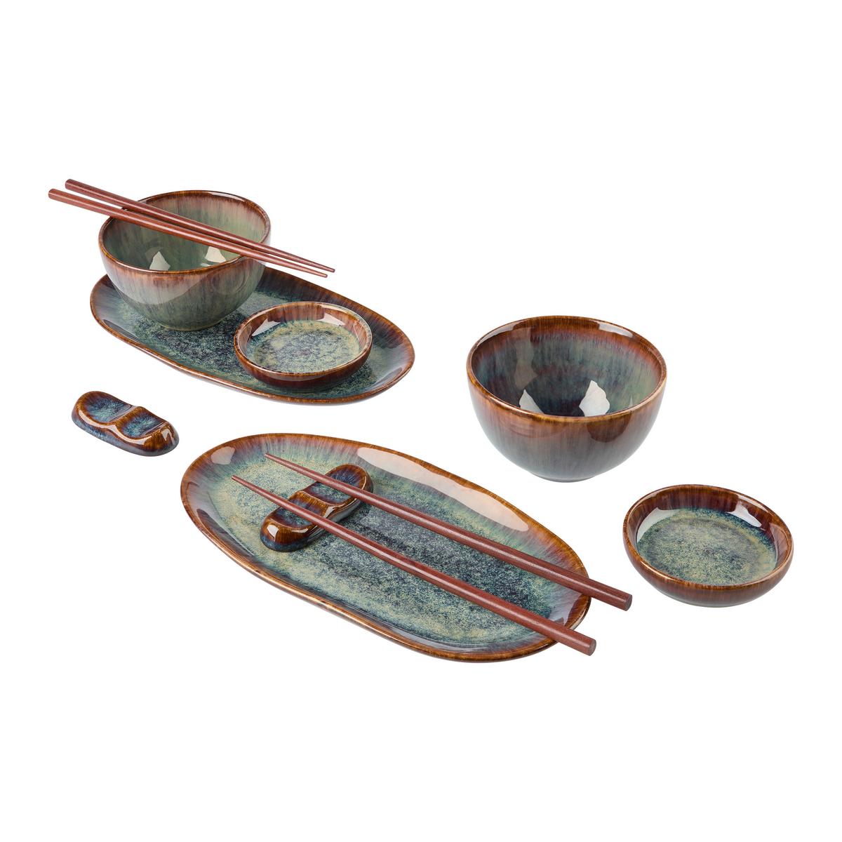 Sushi-Geschirrset Tokyo Braun, 10-teilig - Braun, MODERN, Keramik - Mömax
