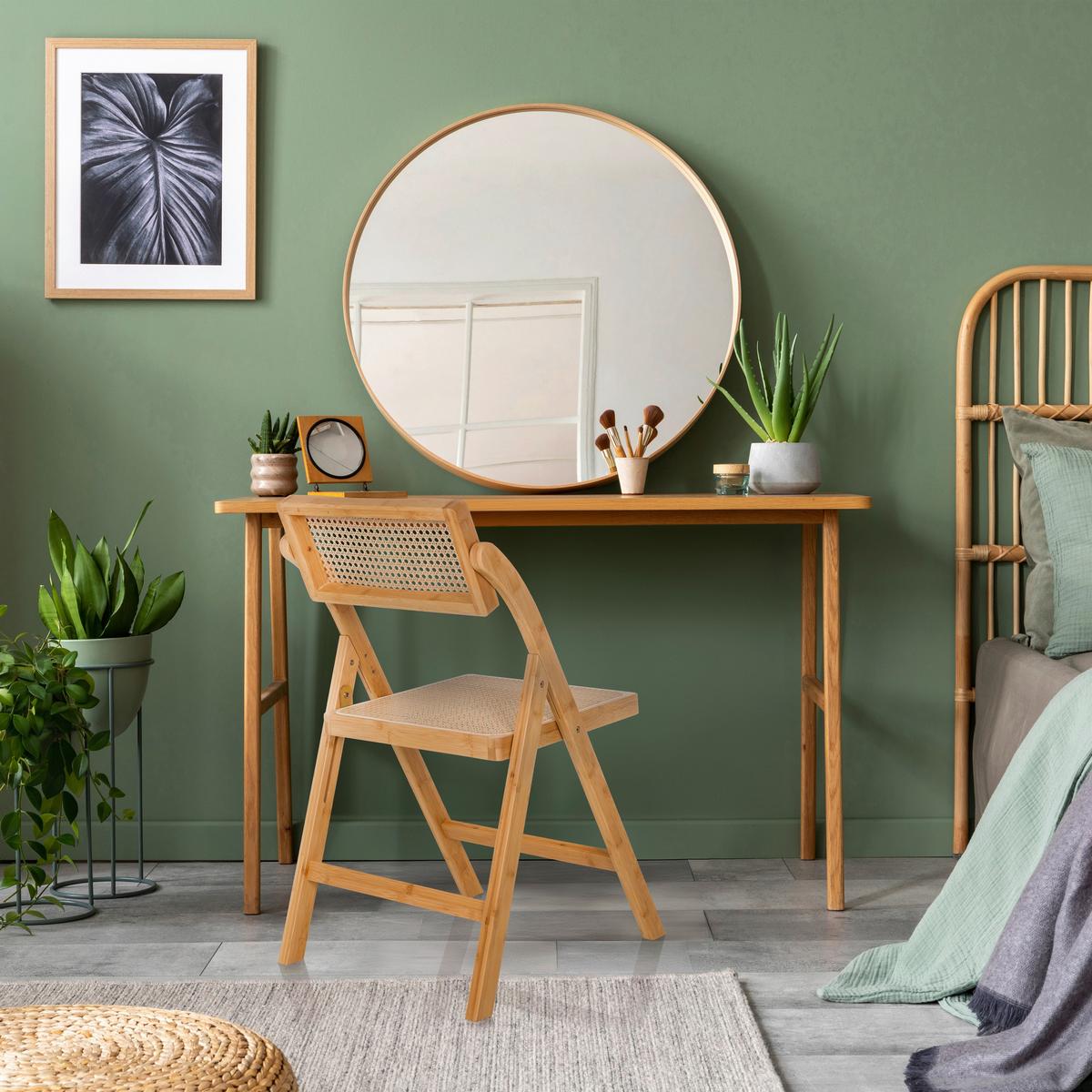 Zložljiv Stol Tudela Bamboo, Rjava - rjava, Moderno, les (45,5/83,5/45cm) - Gardenson