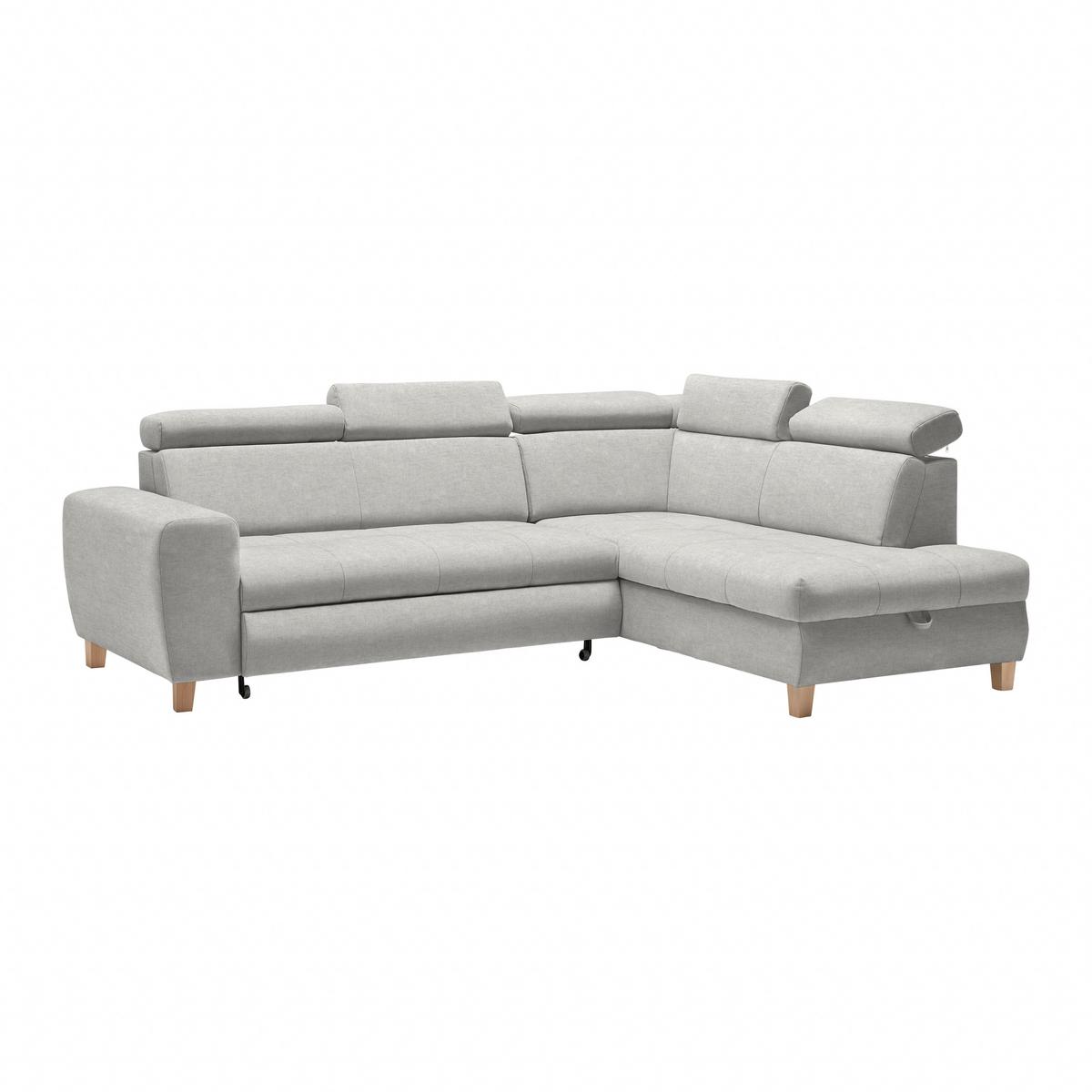 Ecksofa Lugo Hellgrau - Hellgrau, MODERN, Holz/Kunststoff (266/98/205cm) - Mömax