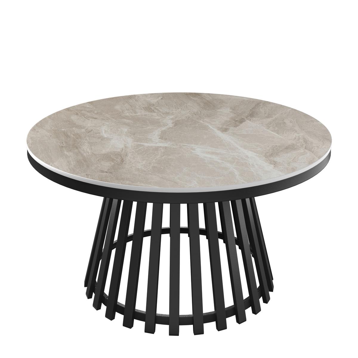 Couchtisch Pela Grau MDF - Schwarz/Grau, MODERN, Holzwerkstoff/Stein (90/90/45cm) - Bessagi Home