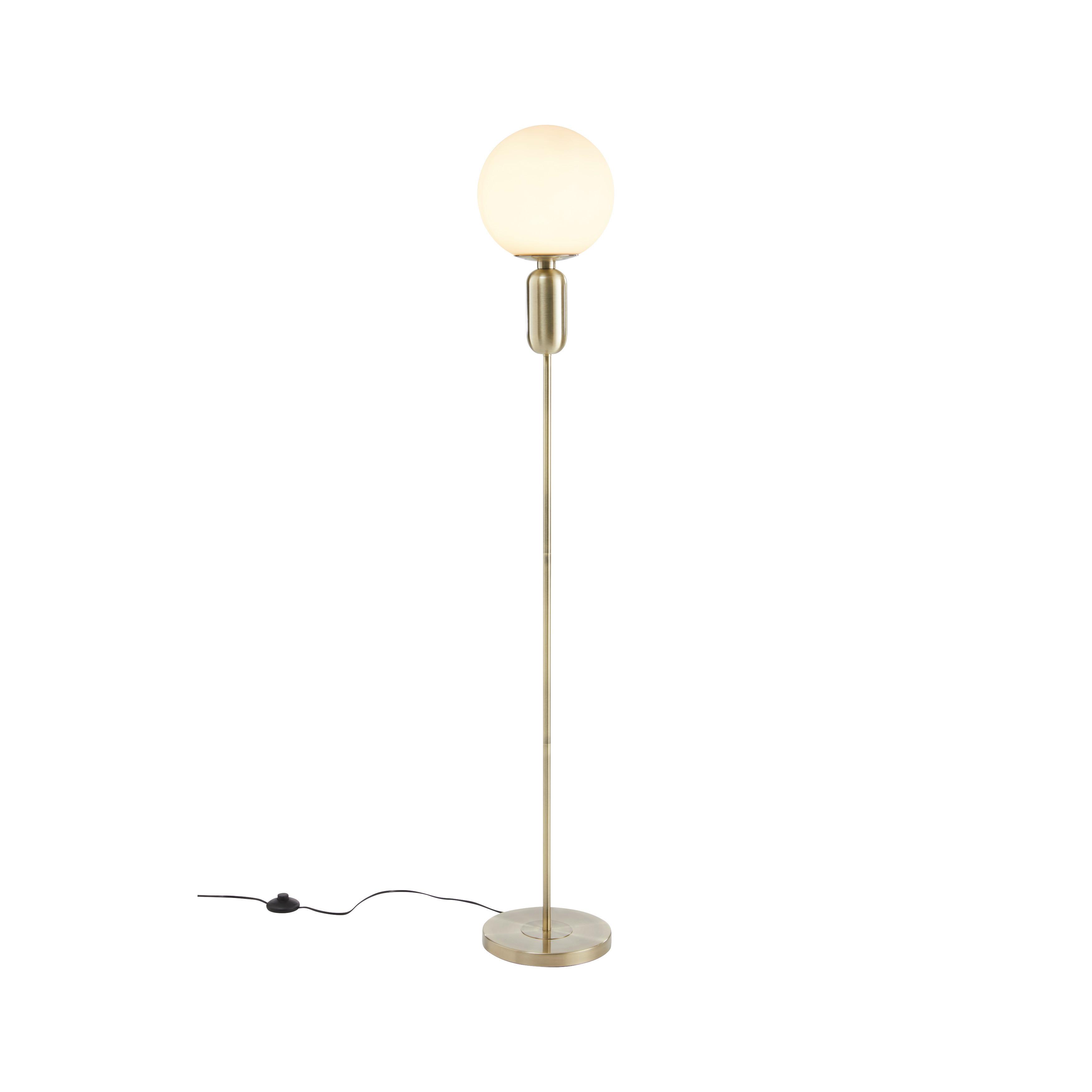 Stehleuchte Tiano max. 40 Watt - Messingfarben, MODERN, Glas/Metall (25/155cm) - Bessagi Home