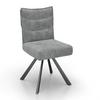 Stuhl Fina Grau Cord Drehbar Gepolstert - Dunkelgrau/Grau, MODERN, Holz/Textil (49/91/64cm) - Bessagi Home