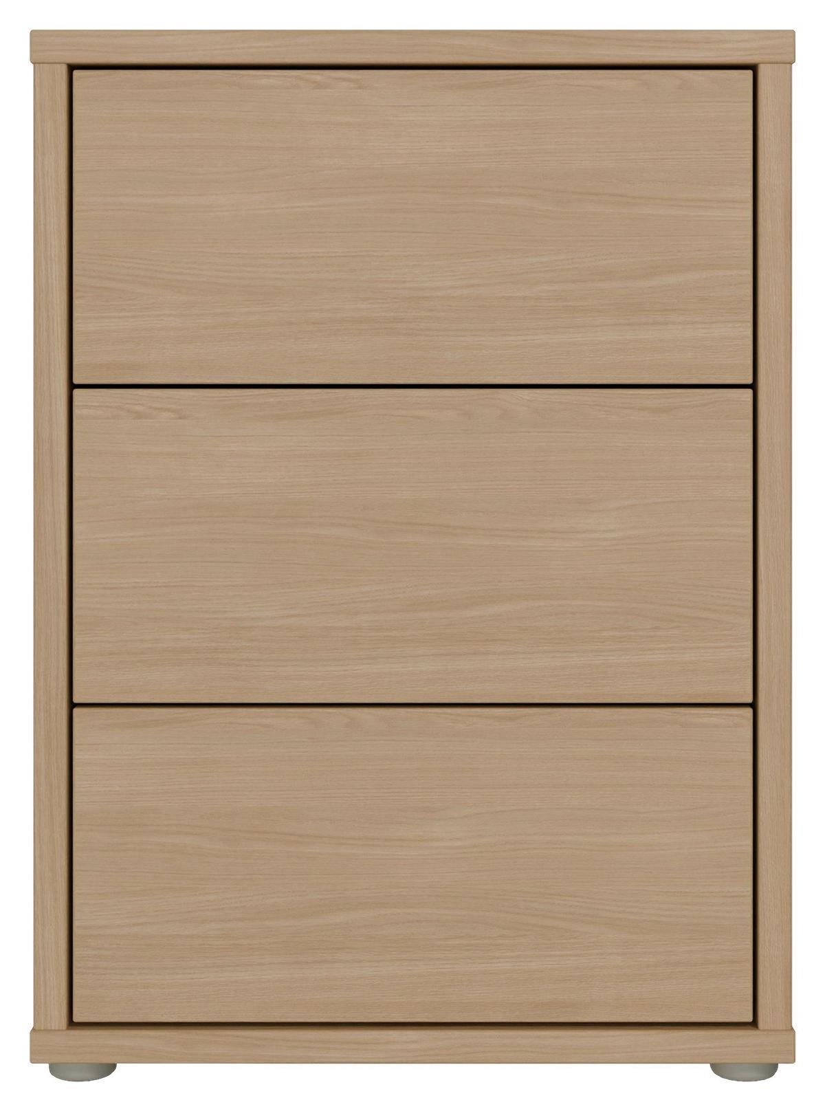 Nočna Omarica Alice, Barva Hrasta - srebrne barve/barve hrasta, Trend, umetna masa/leseni material (50/69/42cm) - Carryhome