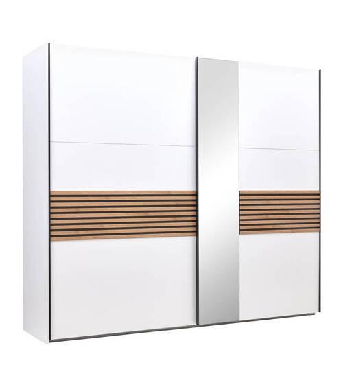 Omara Z Drsnimi Vrati Leo - črna/bela, Konvencionalno, kovina/steklo (250/216/65cm) - Premium Living